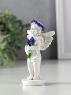 Фигурка полистоун «Ангел с букетом лаванды», бело-фиолетовый, 5.7×3.5×10 см, МИКС - фото 118994396