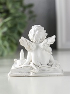 Фигурка полистоун «Ангелок с лупой на книге», белый, 7.7×5×7 см - фото 809262312 Фигурка полистоун «Ангелок с лупой на книге», белый, 7.7×5×7 см - фото 809262312
