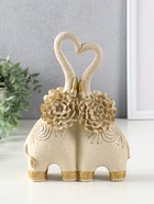 Фигура полистоун «Парочка слонов с цветочными ушами», песочный, 8×17×25.5 см - фото 809262332