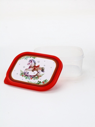 Ланч - бокс прямоугольный «Новогодняя лошадка», 500 мл