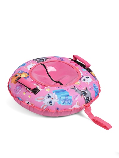 Тюбинг – ватрушка «Зверята», диаметр чехла 70 см, розовая, Winter Star