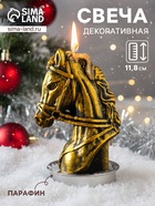 Свеча декоративная «Бюст лошади», бронза, 131 г, 74×60×118 - Фото 1