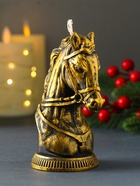 Свеча декоративная «Бюст лошади», бронза, 131 г, 74×60×118 - фото 118994460