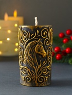 Свеча декоративная «Столбик с лошадью», бронза, 215 г, 55×55×100 мм - Фото 4