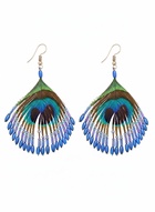 Серьги «Павлин», 5×8 см, синие - Фото 1