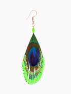 Серьги «Павлин», 5×8 см, зелёные - Фото 2