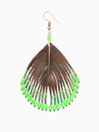 Серьги «Павлин», 5×8 см, зелёные - Фото 4