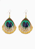 Серьги «Павлин», 5×8 см, жёлтые - Фото 1