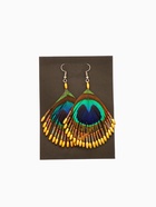 Серьги «Павлин», 5×8 см, жёлтые - Фото 5