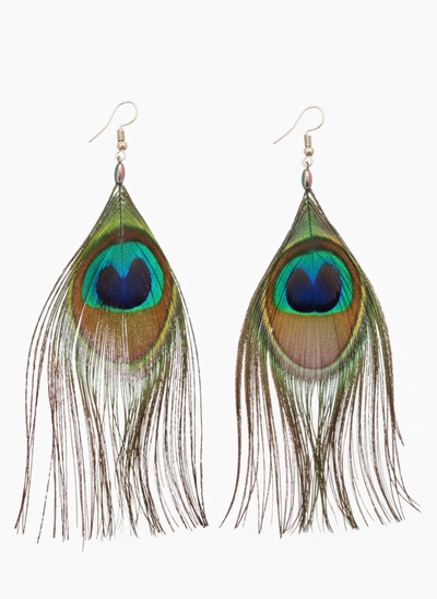 Серьги «Павлин», 5×12 см