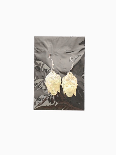 Серьги «Будда», 5.5×2 см, ракушка