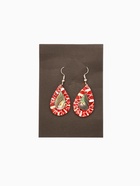 Серьги "Капельки" ракушка 5,5х2 см, цв. красный - Фото 5