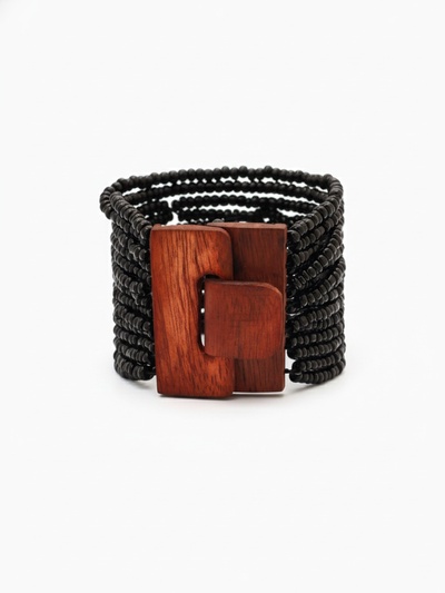 Браслет плетёный, 20×5 см, чёрный