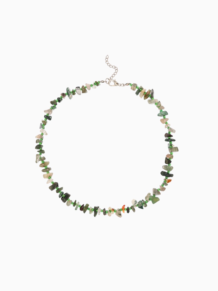 Ожерелье из камня, 45 см, зелёный - Фото 1