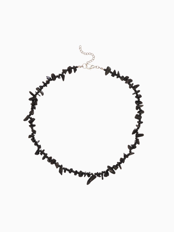 Ожерелье из камня, 45 см, чёрно-серое - Фото 1