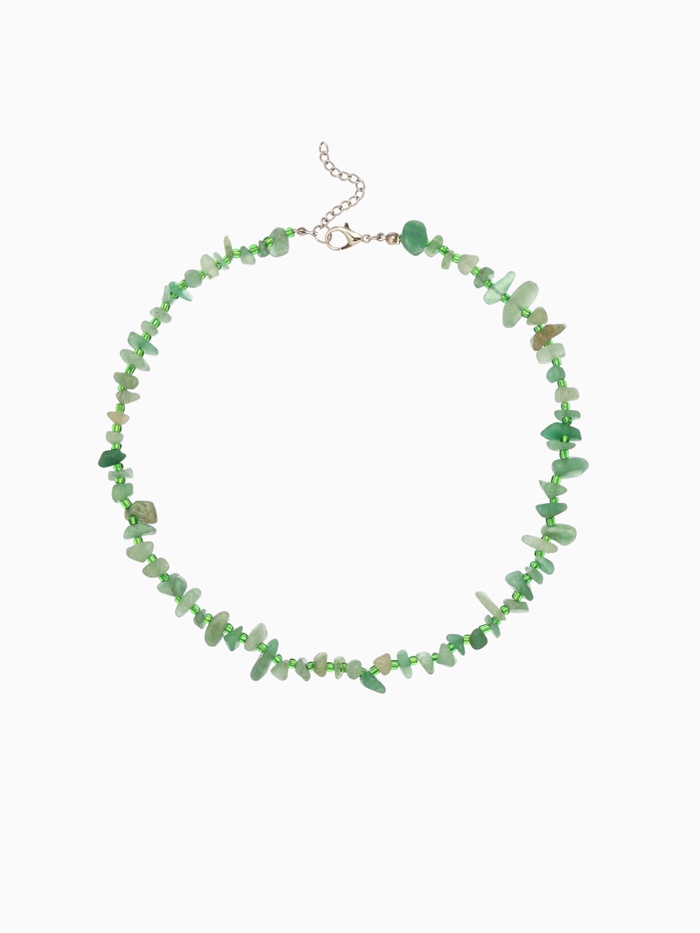 Ожерелье из камня, 45 см, зелёное - Фото 1