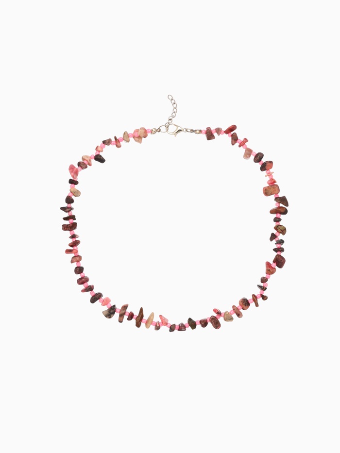 Ожерелье из камня, 45 см, розовое - Фото 1