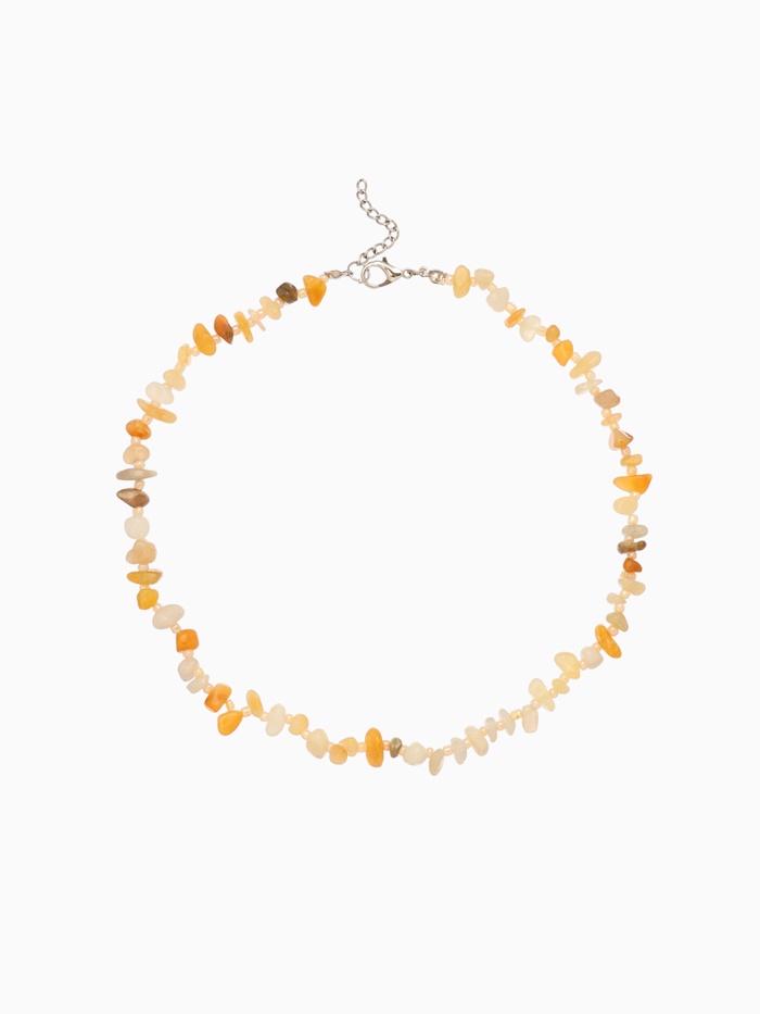 Ожерелье из камня, 45 см, янтарное - Фото 1