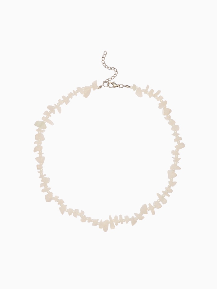 Ожерелье из камня, 45 см, белое - Фото 1