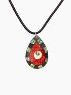 Кулон "Капля" ракушка 25,5 см, цв. чёрно-красный - фото 809285239