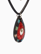 Кулон "Капля" ракушка 25,5 см, цв. чёрно-красный - фото 809285240