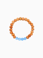 Браслет из сандалового дерева с агатом, длина 18 см, синий - Фото 1