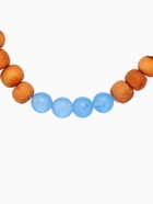 Браслет из сандалового дерева с агатом, длина 18 см, синий - Фото 3