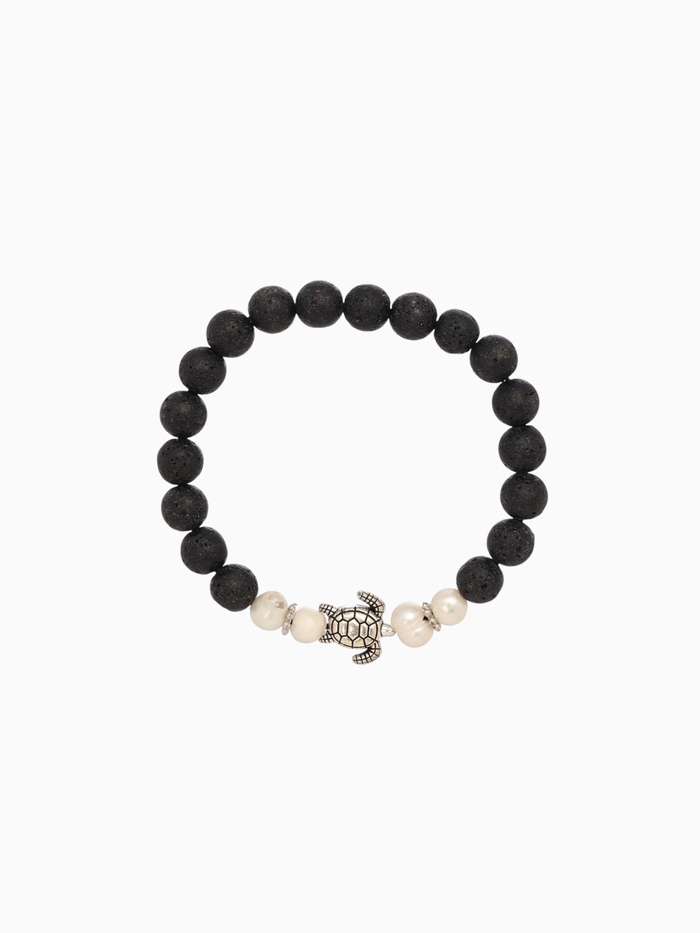 Браслет «Черепашка», длина 18 см, жемчуг, лава - Фото 1