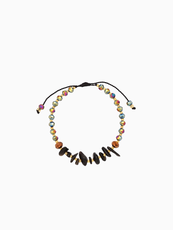 Браслет, длина 16 см, разноцветный, перламутр - Фото 1