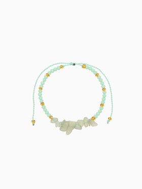 Браслет, длина 16 см, цв. голубой, золотой