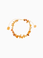 Браслет, длина 16 см, янтарный, золотой - Фото 1