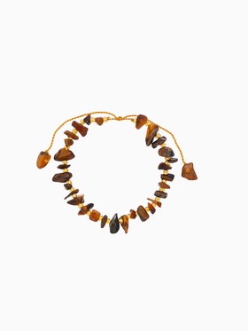 Браслет, длина 16 см, цв. коричневый, золотой