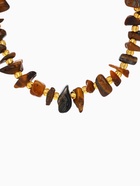 Браслет, длина 16 см, коричневый, золотой - Фото 2