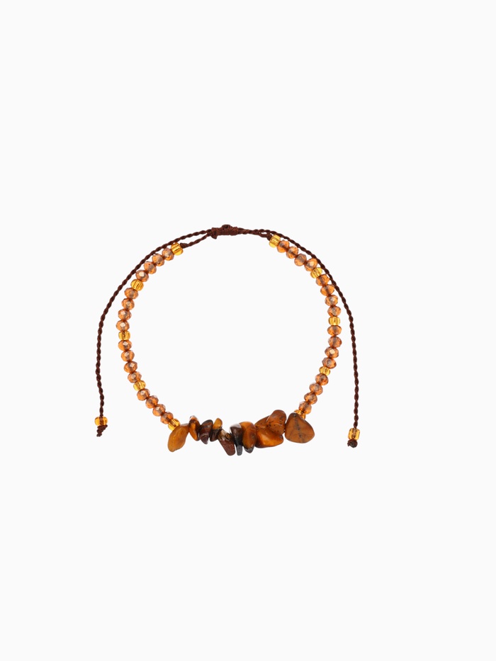 Браслет, длина 16 см, коричневый - Фото 1