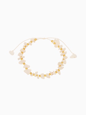 Браслет, длина 16 см, цв. белый, золотой