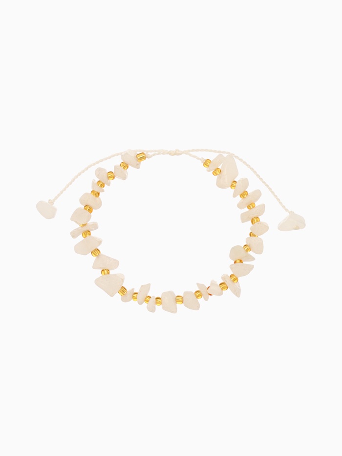 Браслет, длина 16 см, белый, золотой - Фото 1