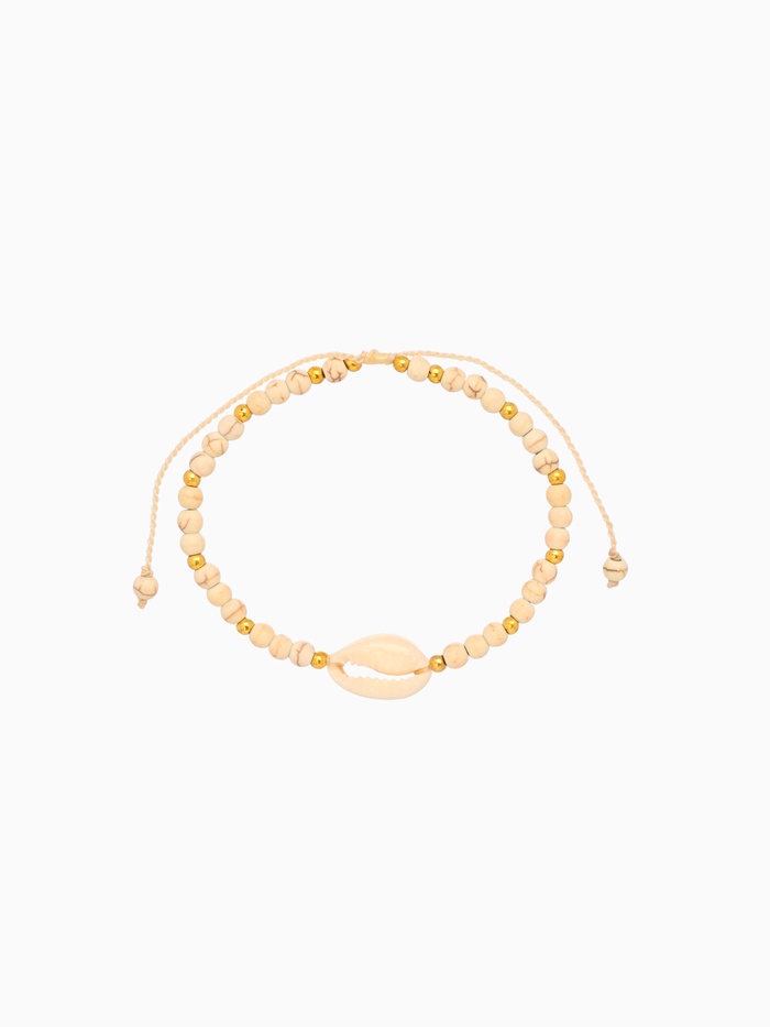 Браслет «Моана», длина 16 см, камень пирит, белый - Фото 1