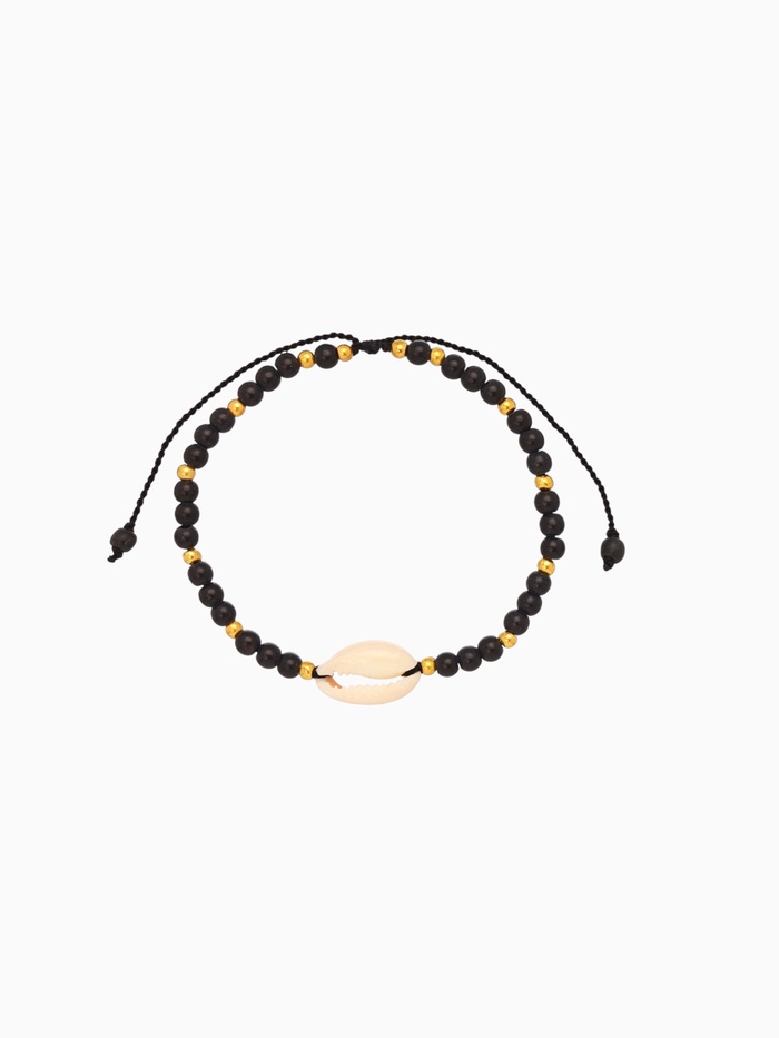 Браслет «Моана», длина 16 см, камень пирит, чёрный - Фото 1