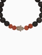 Браслет "Хамса" лава, рудракша, длина 18 см, цв. чёрный, коричневый - фото 809285415 Браслет "Хамса" лава, рудракша, длина 18 см, цв. чёрный, коричневый - фото 809285415