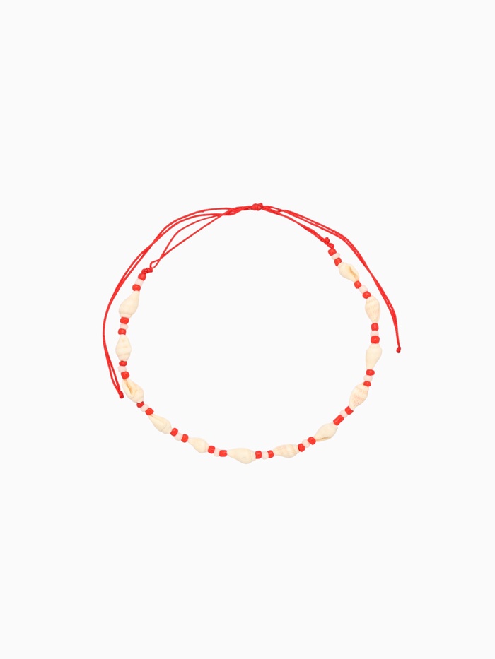 Браслет на ногу «Анклет», длина 18 см, белый, красный - Фото 1