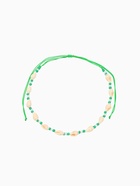 Браслет на ногу, анклет, длина 20 см, белый, зелёный - фото 59410678 Браслет на ногу, анклет, длина 20 см, белый, зелёный - фото 59410678