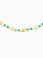 Браслет на ногу, анклет, длина 20 см, белый, зелёный - фото 59410679 Браслет на ногу, анклет, длина 20 см, белый, зелёный - фото 59410679