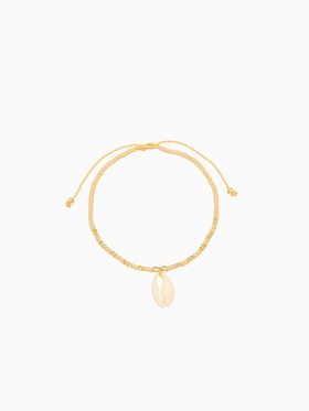 Браслет "Виколия" длина 16 см, цв. бежевый, золотистый