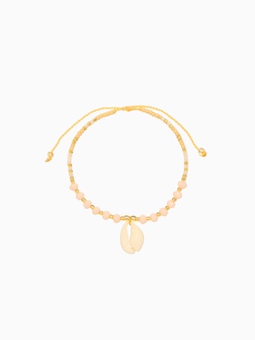 Браслет "Лила" длина 16 см, цв. белый, золотистый