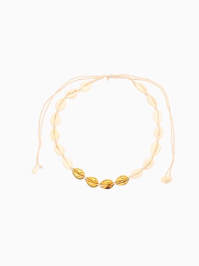 Ожерелье из ракушек «Мали», длина 35 см, бежевый