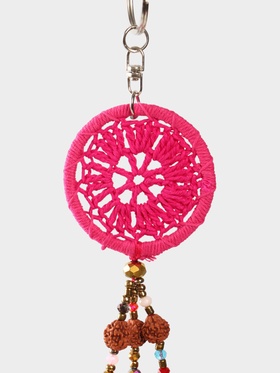 Брелок «Ловец снов», 19 см, ярко-розовый