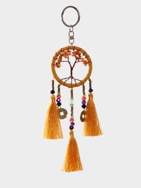 Брелок ловец снов "Древо" 19 см, цв. бежевый