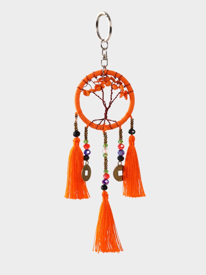 Брелок ловец снов «Древо», 19 см, оранжевый