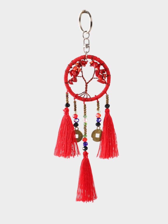 Брелок ловец снов «Древо», 19 см, красный