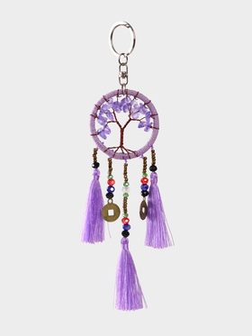 Брелок ловец снов "Древо" 19 см, цв. сиреневый